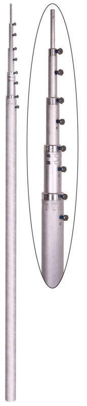Teleskopierbare Fangstange Al D 50/40/30/20/10mm, L 1,6m - 6,5m