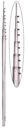 Teleskopierbare Fangstange Al D 60/50/40/30/20/10mm, L 1,8m - 8,0m