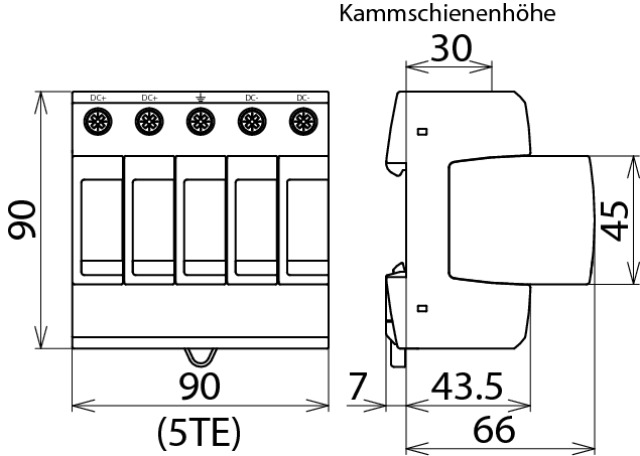 Überspannungsableiter Typ 2 DEHNguard M Mehrpolig für PV-Anlagen bis 1000V DC – Bild 2 von 2
