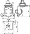 Falzklemme NIRO Klemmbereich 0,7-8mm gewinkelt m. Klemmbock f. Rd 6-10mm