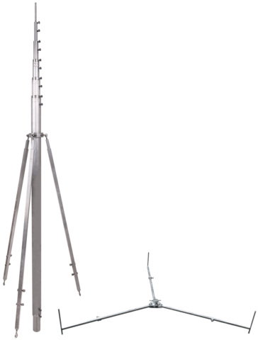 -SET- Tel. Fangstange mit Abstrebung L8,0m Al u. Dreibeinst. R1435mm St/tZn