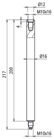 Sockelhalterstangenset 4x 16x200mm NIRO für Vierbeinstative – Bild 2 von 2