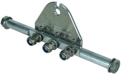 Phasenanschlussplatte 3-polig m. B 13mm m. Rundbolzen D 20mm L 305mm