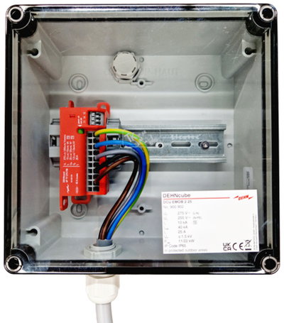 Überspannungsableiter Typ 2+3 DEHNcube im Gehäuse IP65 für Emob