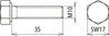 Sechskantschraube DIN 933  M10x35mm -1.4303-Sz NIRO