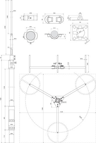Fangmast für HVI light plus -SET- D 40 mm L 3700 mm R 560 mm – Bild 2 von 2