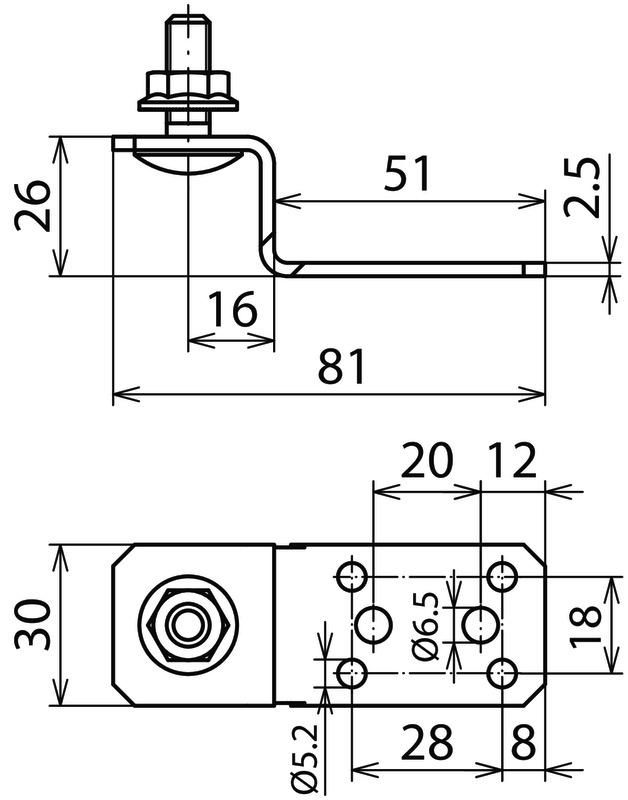 Halter fuer Metalldach in Z-Form gepraegt zum Nieten oder Schrauben  NIRO – Bild 2 von 2