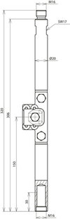 Anschlussstück Tiefenerder schraubbar St/tZn D20mm L320mm Gewinde M16
