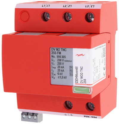 Kombi-Ableiter Typ1+2+3 DEHNventil M2 dreipolig für TNC-Systeme mit FM