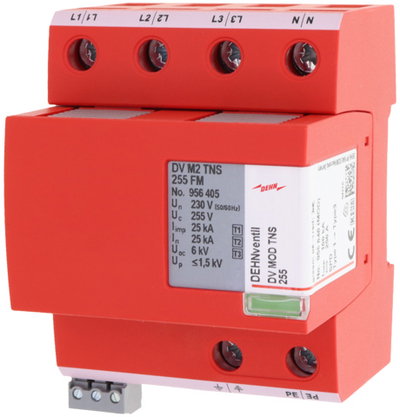 Kombi-Ableiter Typ1+2+3 DEHNventil M2 vierpolig für TN-S-Systeme mit FM