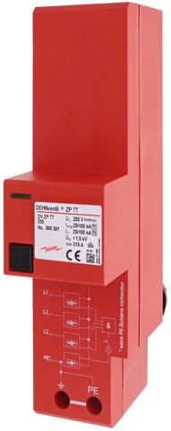 Kombiableiter Typ 1+Typ 2 DEHNventil ZP für dreiphasige TT und TN-S-Systeme