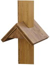 Holzpfahl 90x90mm, aus Eichenholz<lt/>(<gt/>,<lt/>)<gt/> mit Regendach, Regendachneigung 45o