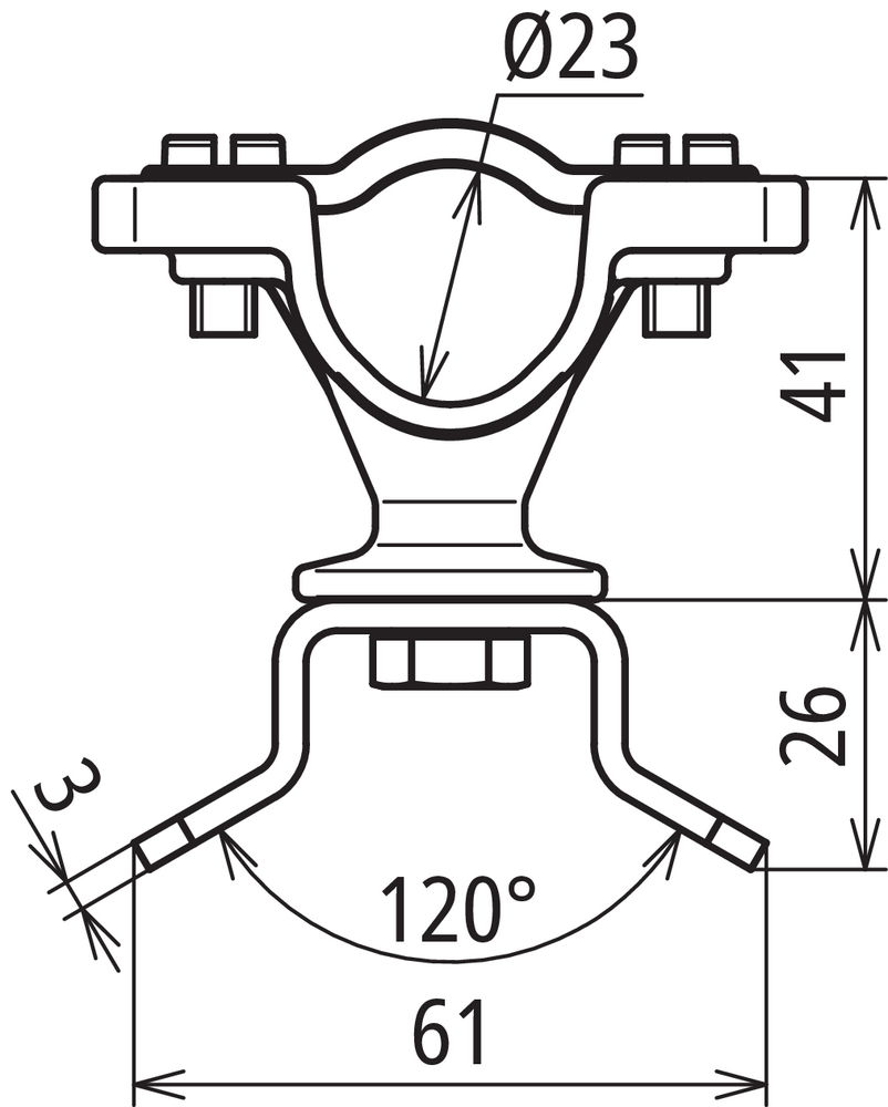 Leitungshalter HVI gr PA-NIRO D 23mm ohne Spannband – Bild 2 von 2