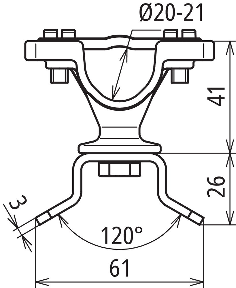Leitungshalter HVI LI PL+HVI sw PA-NIRO D 20-21mm ohne Spannband – Bild 2 von 2