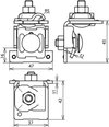 Falzklemme NIRO Klemmbereich 0,7-8mm gewinkelt m. Klemmbock f. Rd 6-10mm