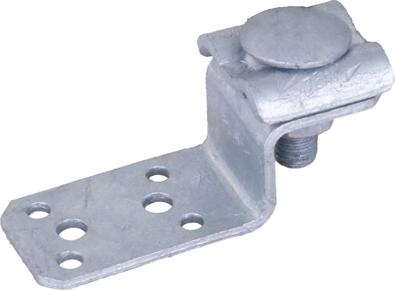 Anschlusslasche Z-Form St/tZn m. Doppelueberleger f. Rd 8-10mm St/tZn