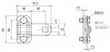 Klemmstueck NIRO mit Vierkantloch 11x11mm fuer Fl 30mm und Rd 8-10mm