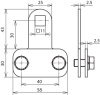 Klemmstueck NIRO 200kA f. Fl 30x4mm m. Vierkantloch D 11mm