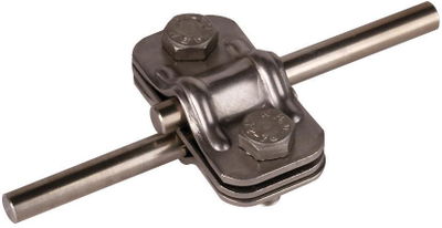 UNI-Trennklemme NIRO m. Zwischenplatte f. 2 x Rd 8-10mm