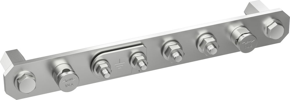 PA-Schiene ohne Abdeckung NIRO fuer BW 2x KS-Verbinder 1x Fl -30mm 2x Schraube M10