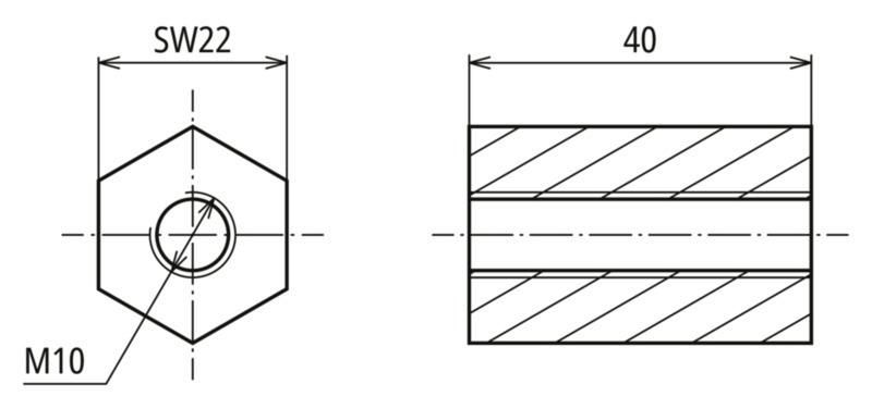 Stuetzer fuer PA-Schiene NIRO BW – Bild 2 von 2