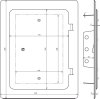 Revisionstuer NIRO  m. Vierkant- schluessel  Aussenmass 290x230mm