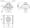 UNI-Erdungsklemme NIRO f. Rd 8-10mm u. Leiter 4-50mm*2 m. Schr. M8x25 u. Mutter