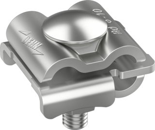 Falzklemme mit Klemmbock und Doppel- ueberleger NIRO f. RD 6-10mm FL 0.7-4mm