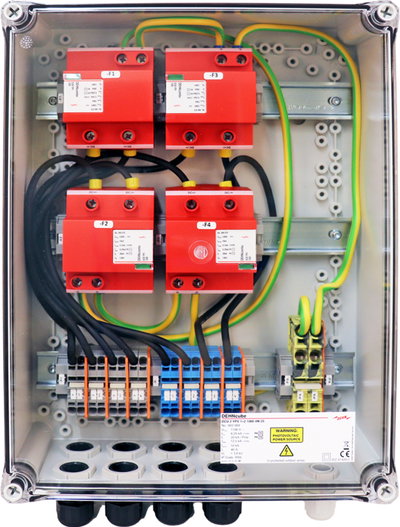 GAK Typ 1+2 im Gehaeuse IP65 f. PV-Anl. 4 MPPT mit je 2 Strings b. 1100V DC