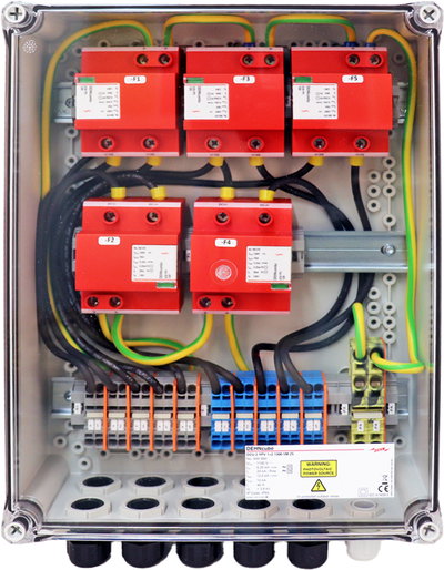 GAK Typ 1+2 im Gehaeuse IP65 f. PV-Anl. 5 MPPT mit je 2 Strings b. 1100V DC