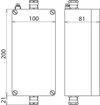 Aluminiumgehaeuse Aufputz IP65 mit Hutschiene B 100 H200 T 81mm