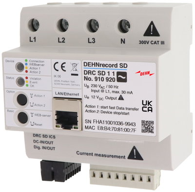 DEHNrecord SD Multifunktionales Mess- und Analysegeraet Versorgungsspannung 230 VAC