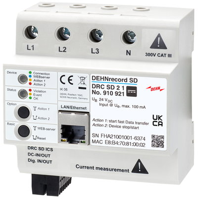 DEHNrecord SD Multifunktionales Mess- und Analysegeraet Versorgungsspannung 24 VDC
