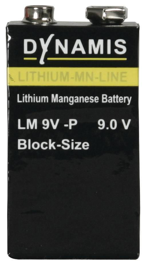 Energieblock 9V Lithium 1300 mAh fuer Betriebstemperaturen bis 80oCelsius