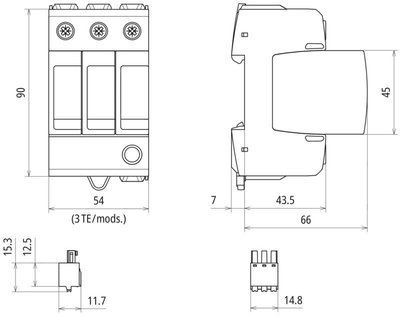 Ueberspannungsableiter Typ 2 DEHNguard MD mehrpolig fuer PV-Anlagen bis 1500V DC