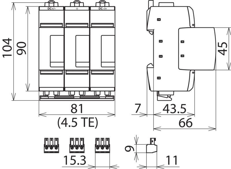 Ueberspannungsableiter Typ 2 DEHNguard ME Mehrpolig fuer PV-Anlagen bis 1500V DC FM – Bild 2 von 2
