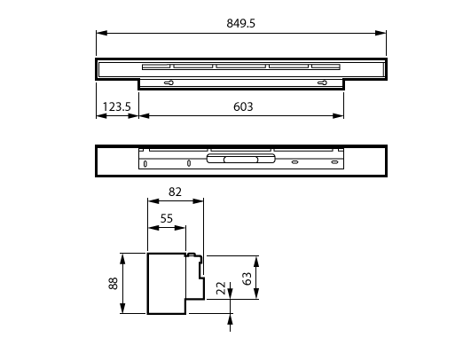 TrueLine Wand- und Deckenleuchte, 41 W, L850 mm, 4000 lm, 3000 K, CRI90, DALI-regelbar, Interact Ready, UGR19, EL-DC – Bild 6 von 7