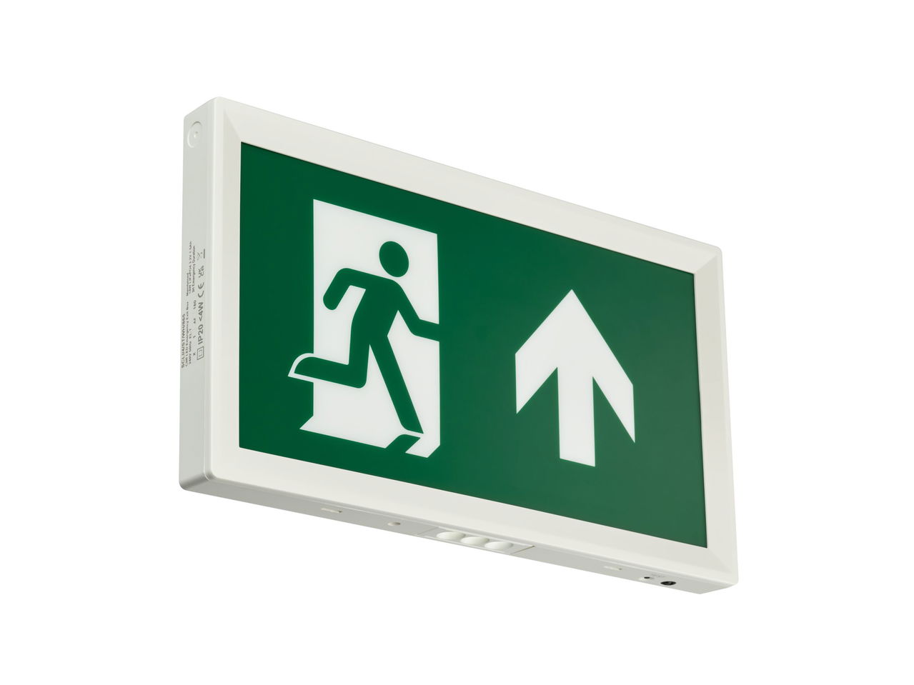 Ausgangsbeschilderung, Illuminated emergency exit sign, 4 W, 4 W, 330x186mm  H30 mm, 85 lm, 6500 K, IP20, ELP3h, Dauerhaft