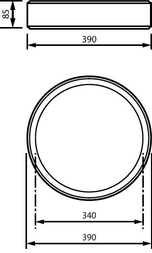 Essential Anbauleuchten, 3D printed, 15.4 W, D390 mm  H85 mm, 1817 lm, 3000 K, CRI90, DALI-regelbar, Interact Ready, UGR19, TP(b) – Bild 5 von 6