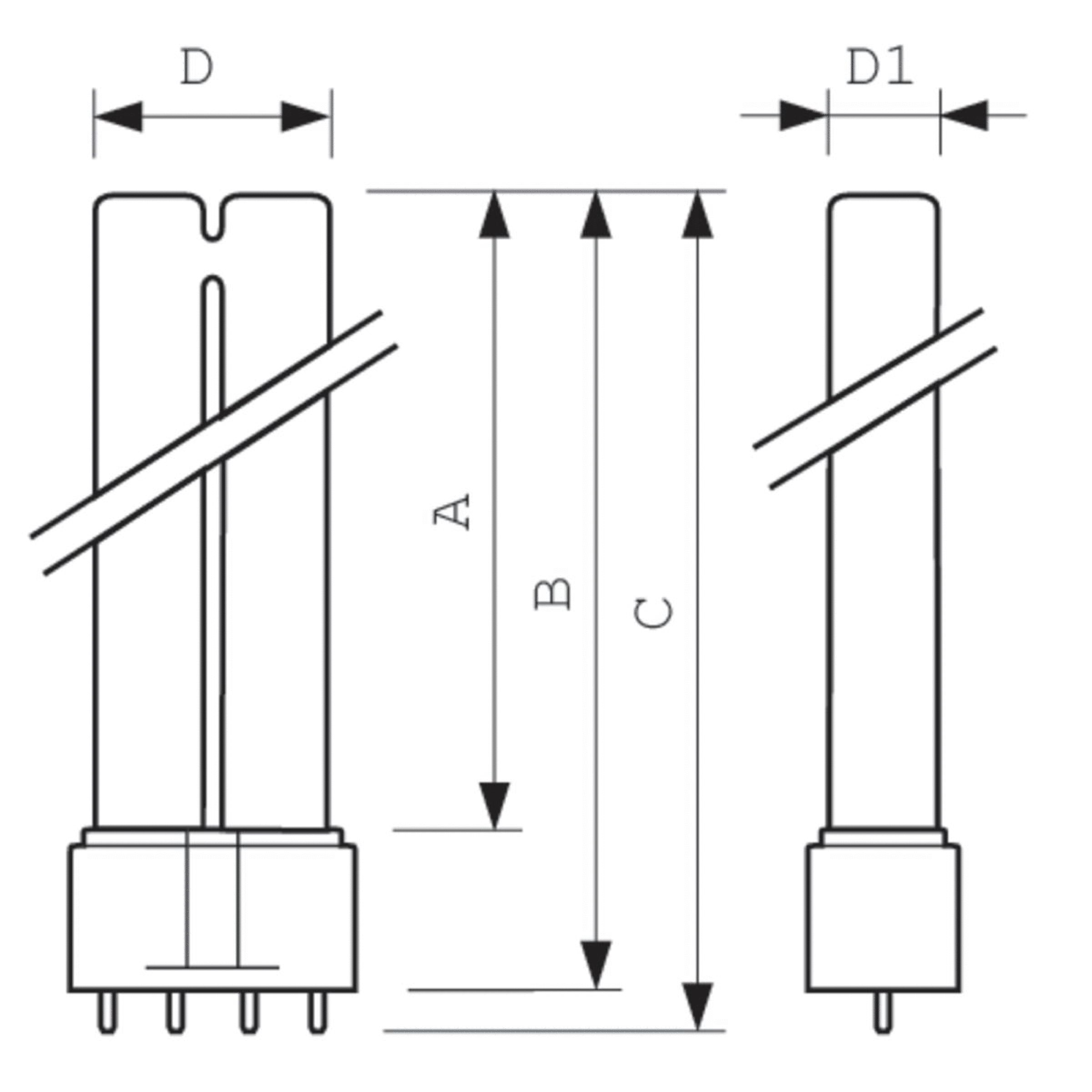 TUV PL-L -  UV lamp -  Systemleistung: 18 W
