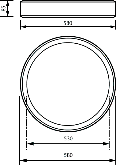 Essential Anbauleuchten, 3D printed, 34.5 W, D580 mm  H85 mm, 4600 lm, 4000 K, CRI90, DALI-regelbar, Interact Ready, UGR19, TP(b) – Bild 5 von 6