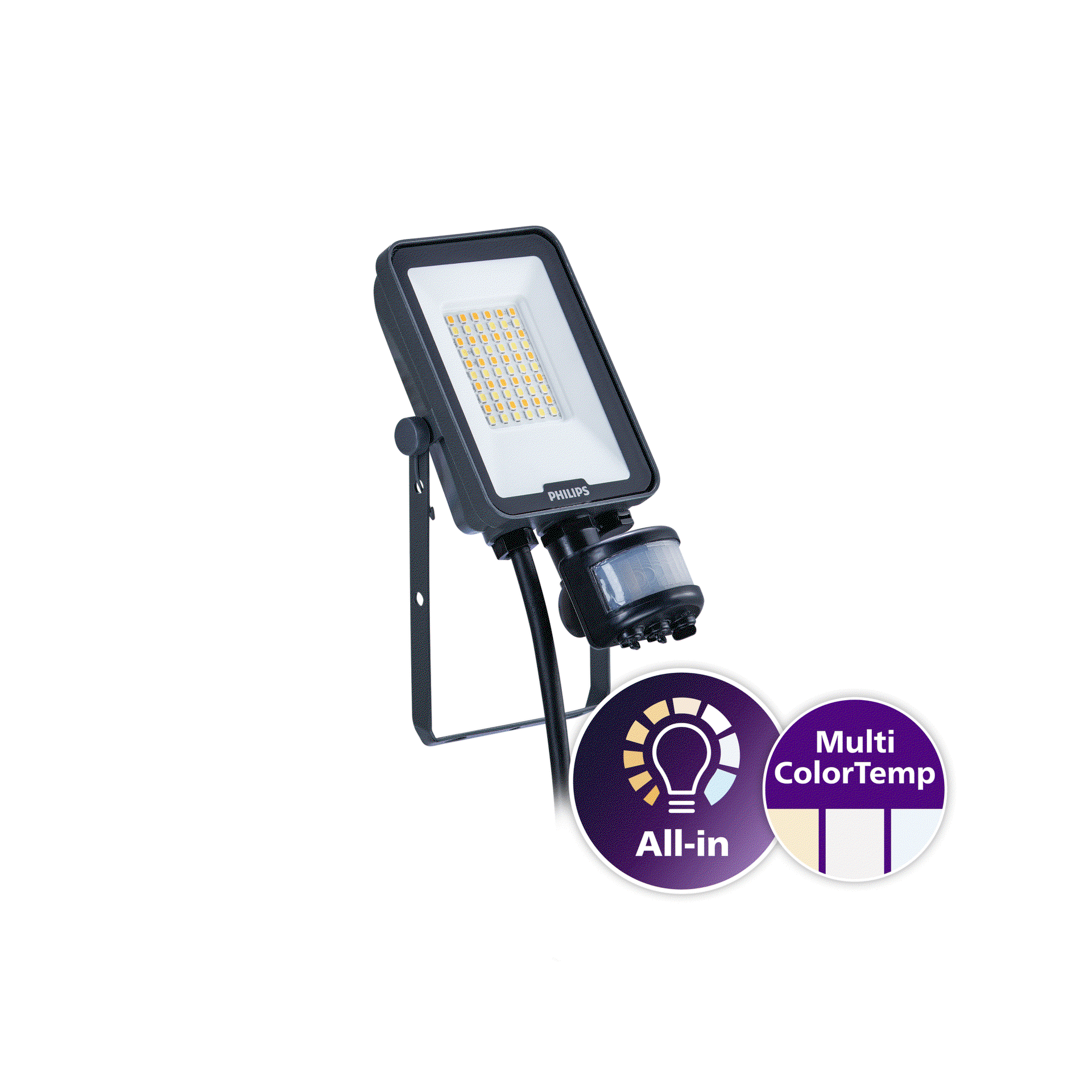 Ledinaire All-in-Scheinwerfer, 20 W, 2200 lm, 2400 lm, 3000 K, 4000 K, 6500 K, CRI80, Sensorgestütztes Ein-/Ausschalten, Symmetrisch, MDU1, IP65 – Bild 2 von 7