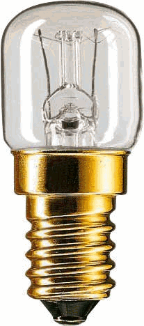 Backofenlampen (Birne) -  Incandescent lamp tube-shaped -  Systemleistung: 15.0 W -  Ähnlichste Farbtemperatur: 2700 K