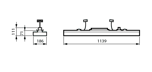 Maxos Fusion Office, Trunking mounted, 32 W, 1139x186  mm, 4500 lm, 4000 K, DALI-regelbar, Interact Ready, UGR16, TP(b) – Bild 6 von 7