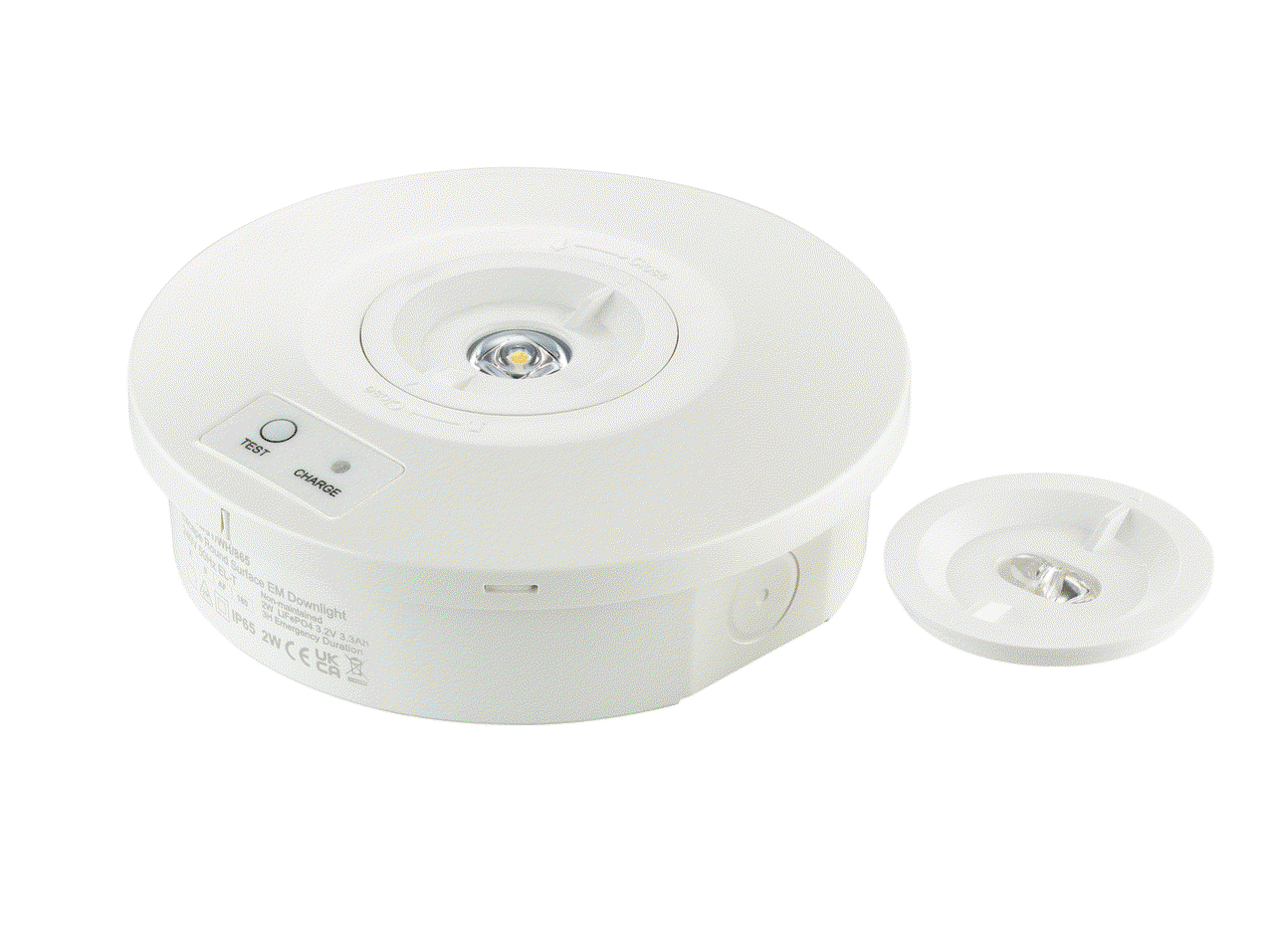 Notfall-Anbaudownlight, 2 W, 2 W, D155mm  H46 mm, 273 lm, 6500 K, IP65, ELP3h, Nicht dauerhaft – Bild 2 von 5