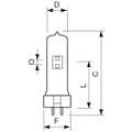 MSR (Kaltwiederzündung) -  Studio-, projection- and photo lamp -  Systemleistung: 575 W -  Ähnlichste Farbtemperatur: 6990 K