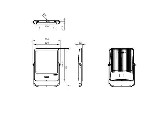 Ledinaire Scheinwerfer mit hoher Leistung, 250 W, 30000 lm, 4000 K, Asymmetrisch – Bild 8 von 8