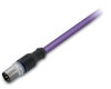 CANopen-/DeviceNet-Leitung M12A-Stecker  axial 5-polig violett