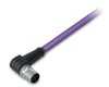 CANopen-/DeviceNet-Leitung M12A-Stecker  winklig 5-polig violett