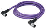 CANopen-/DeviceNet-Leitung M12A-Buchse  winklig M12A-Stecker  winklig violett